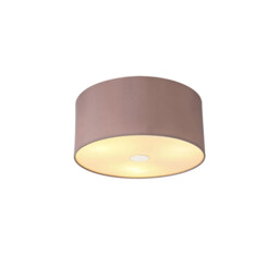 Baymont Polished Chrome 3 Light E27 Flush Ceiling With 40cm x 18cm Dual Faux Silk Shade, Taupe/Halo Gold