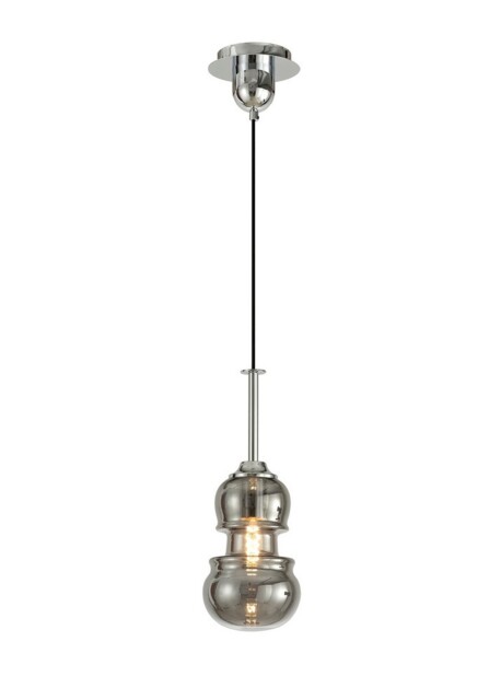 Sonata Ceiling Pendant 15cm Round, 1 x E27, Polished Chrome, Graphite - image 1
