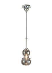 Sonata Ceiling Pendant 15cm Round, 1 x E27, Polished Chrome, Graphite