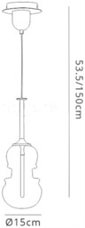 Sonata Ceiling Pendant 15cm Round, 1 x E27, Polished Chrome, Graphite - thumbnail 2