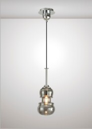Sonata Ceiling Pendant 15cm Round, 1 x E27, Polished Chrome, Graphite - thumbnail 3