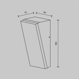 Brick 18x9cm Outdoor Wall Down Lamp Graphite 3000K 1100lm IP54 - thumbnail 3