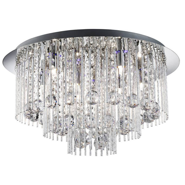 Beatrix LED 8 Light Flush Ceiling Light Chrome, Crystal, G9 - image 1