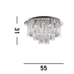 Beatrix LED 8 Light Flush Ceiling Light Chrome, Crystal, G9 - thumbnail 5
