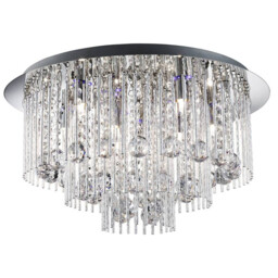 Beatrix LED 8 Light Flush Ceiling Light Chrome, Crystal, G9 - thumbnail 1