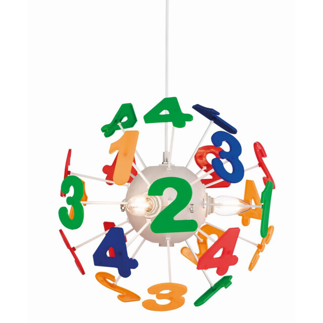 Numbers 4 Light Children Ceiling Pendant Multicolour, E14 - image 1