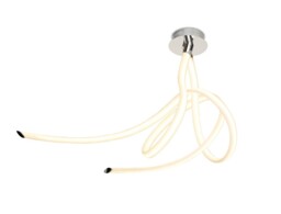 Armonia Semi Flush Ceiling Large Ribbons, 60W LED, 3000K, 4500lm, Polished Chrome, Frosted Acrylic