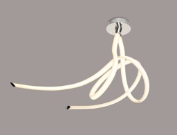 Armonia Semi Flush Ceiling Large Ribbons, 60W LED, 3000K, 4500lm, Polished Chrome, Frosted Acrylic - thumbnail 3