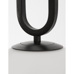 Grus Globe Pendant Ceiling Light Matt Black Metal Opal Glass LED E27 - thumbnail 5