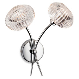 Lisbon 2 Light Indoor Wall Light Chrome, Clear Decorative Glass, G9
