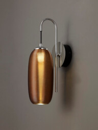 Jamestown Switched Wall Lamp, 1 x 6W LED, 4000K, 720lm, Polished Chrome, Black With Copper Glass, 3yrs Warranty - thumbnail 3
