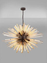 Hornby 32 Light E27, Oval Pendant Brown Oxide , Champagne Glass - thumbnail 3