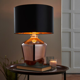Waldorf Table Lamp Copper Glass, E27 - thumbnail 2