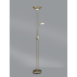 Brazier 2 Light Floor Lamp With USB 2.1 mAh Socket, 20+5W LED, 3000K Touch Dimmer, 2300lm, Satin Nickel, 3yrs Warranty - thumbnail 2