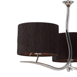 Eve Pendant 3 Light E27, Polished Chrome With Black Round Shades - thumbnail 5