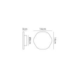 Fusion Wall Light 14.4cm Hexagonal 6W LED 3000K, 540lm, Silver Paint - thumbnail 2