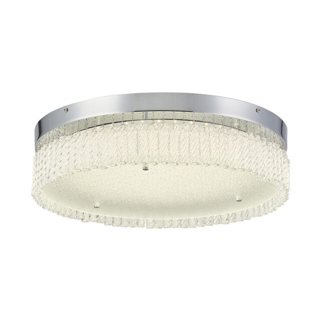 Aiden 50cm Round Flush Ceiling 30W LED, 4200K, 2700lm, Polished Chrome/Glass, 3yrs Warranty - image 1