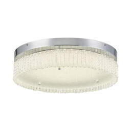 Aiden 50cm Round Flush Ceiling 30W LED, 4200K, 2700lm, Polished Chrome/Glass, 3yrs Warranty - thumbnail 1