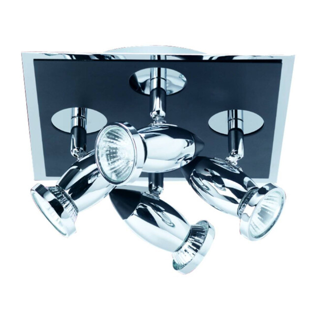 Comet 4 Light Ceiling Spotlight Chrome, Matt Black, GU10 - image 1