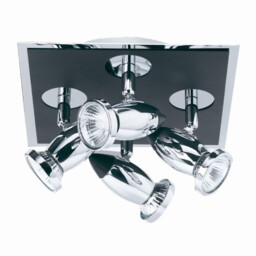 Comet 4 Light Ceiling Spotlight Chrome, Matt Black, GU10 - thumbnail 2