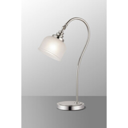 DeRuyter Table Lamp 1 Light E27 Polished Nickel/Frosted Glass - thumbnail 3