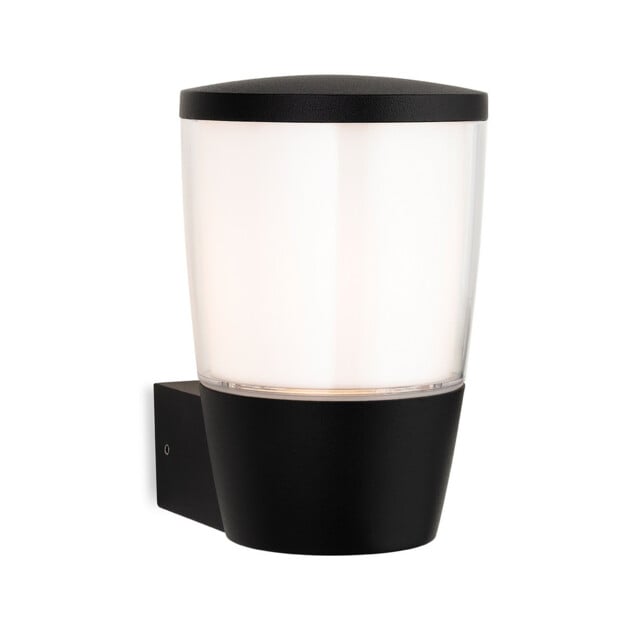 Forbes Wall Light Black with White Duplex Polycarbonate Diffuser IP44
