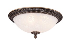 Pascal Flush Bowl Ceiling Lamp Bronze Antique, 3 Light, E27 - thumbnail 1