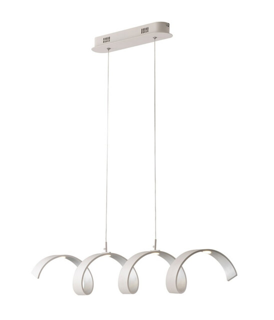 HELIX LED Swirl Pendant Ceiling Light White, Silver 1600lm 3000K 80x13.5cm