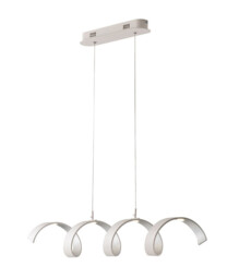 HELIX LED Swirl Pendant Ceiling Light White, Silver 1600lm 3000K 80x13.5cm