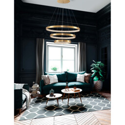 Preston Integrated LED Pendant Ceiling Light Antique Gold Brass Aluminium LED 112W 4731Lm 3000K - thumbnail 2
