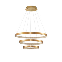Preston Integrated LED Pendant Ceiling Light Antique Gold Brass Aluminium LED 112W 4731Lm 3000K - thumbnail 1