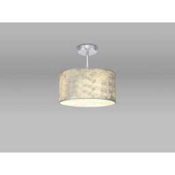 Baymont Polished Chrome E27 Semi Flush Fixture With 30cm x 17cm Silver Leaf Shade - thumbnail 2
