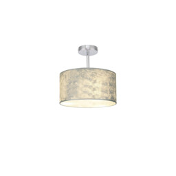 Baymont Polished Chrome E27 Semi Flush Fixture With 30cm x 17cm Silver Leaf Shade