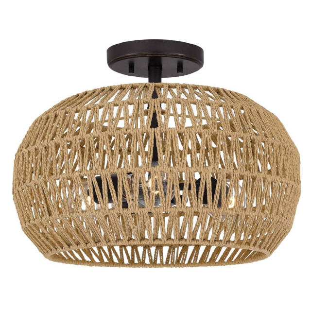 Quoizel Casablanca Semi Flush Ceiling Light Classic Palladian Bronze 3x E27 - image 1