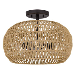 Quoizel Casablanca Semi Flush Ceiling Light Classic Palladian Bronze 3x E27