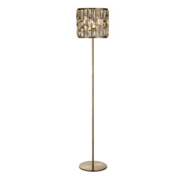 Bijou Floor Lamp Antique Brass, Champagne Glass