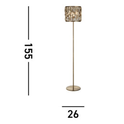 Bijou Floor Lamp Antique Brass, Champagne Glass - thumbnail 3