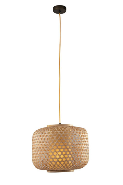 ZEN Cylindrical Pendant Ceiling Light Wood 40x31cm - image 1