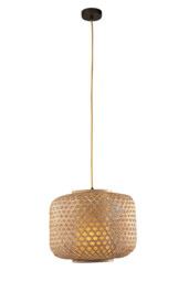 ZEN Cylindrical Pendant Ceiling Light Wood 40x31cm