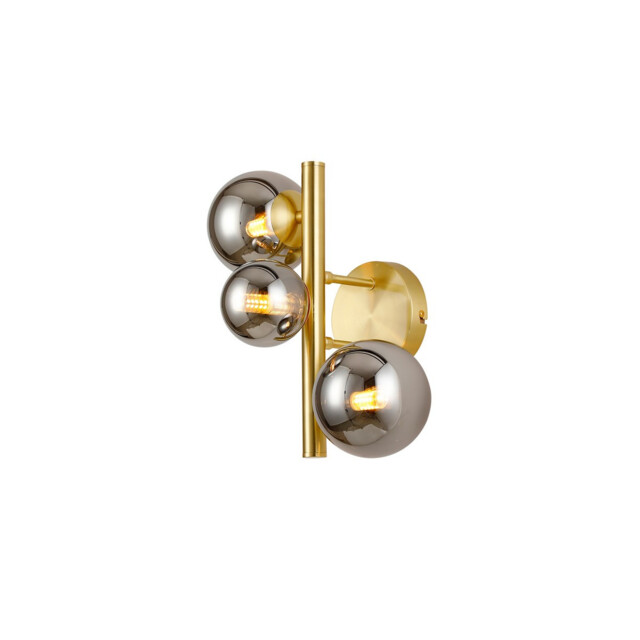 Marshall Wall Lamp, 3 Light G9, Satin Gold, Chrome Plated Glass - image 1