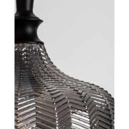 Loni Dome Pendant Ceiling Light Matt Black Metal Smoky Grey Glass LED E27 - thumbnail 5