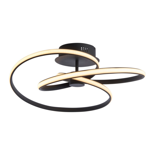 Dune Modern Designer LED Semi Flush Light Swirl Textured Black Finish - image 1
