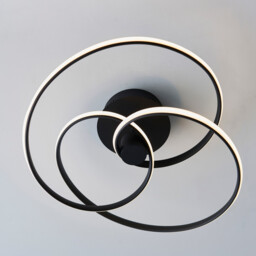 Dune Modern Designer LED Semi Flush Light Swirl Textured Black Finish - thumbnail 5