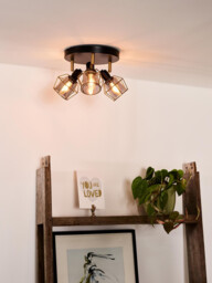 Nila Vintage Ceiling Spotlight - Ø 36cm - 3xE14 - Black - thumbnail 3