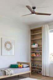 Heywood 132cm Smart LED Ceiling Fan Black, Walnut Blades - thumbnail 2