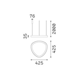 Gemini Integrated LED Pendant Ceiling Light Brass 4350lm 4000K - thumbnail 2