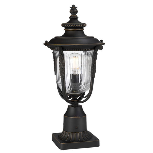 Luverne 1 Light Outdoor Pedestal Light Rubbed Bronze IP44, E27 - image 1