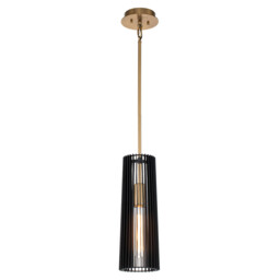 Kichler Linara Slim Pendant Ceiling Light Black & Natural Brass