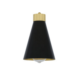 Preston Wall Light, Matt Black and Polished Brass - thumbnail 5