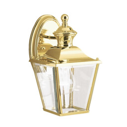 Bay Shore 1 Light Small Outdoor Wall Lantern Polished Brass IP44, E27